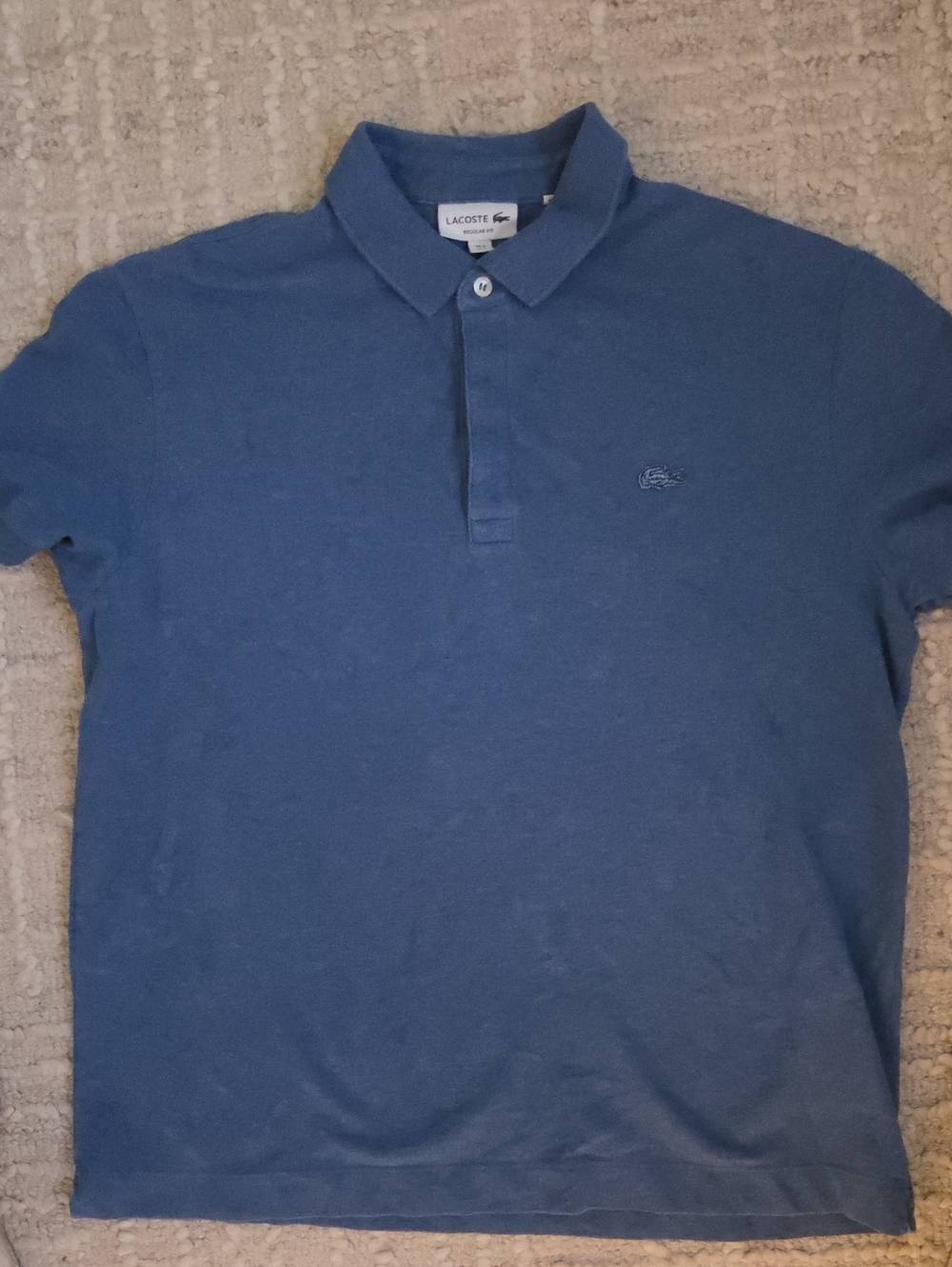 Lacoste Paris Regular Fit Stretch Polo Shirt Tonal Blue FR 5 US Large